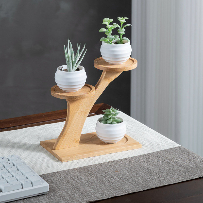 Bamboo Multi-Tier Plant Stand