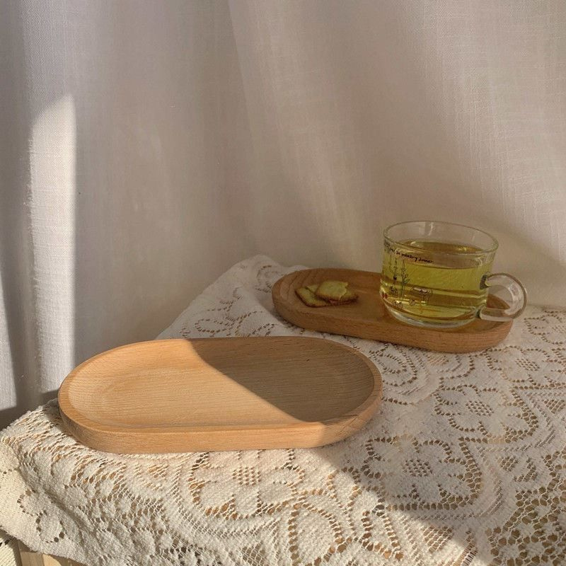 Natural Wood Oval Tray