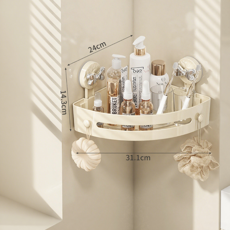 Creamy Suction Triangle Shelf