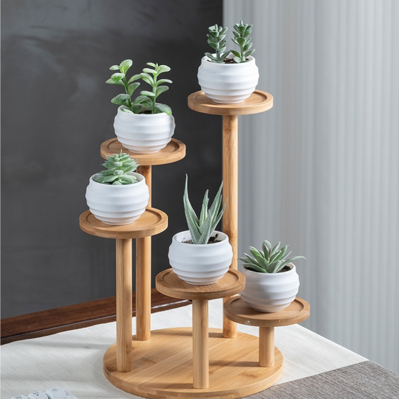 Bamboo Multi-Tier Plant Stand