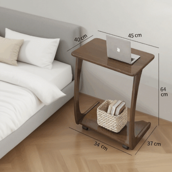 Solid Wood Mobile Mini Side Table - Image 2